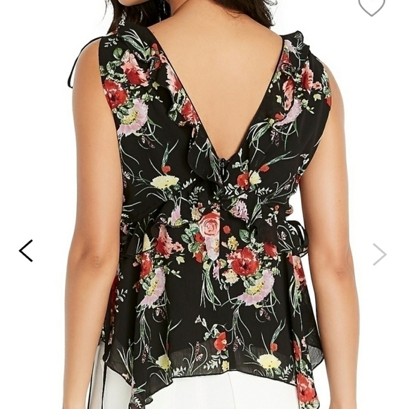 BUFFALO David Bitton Black Floral Top - Picture 2 of 9